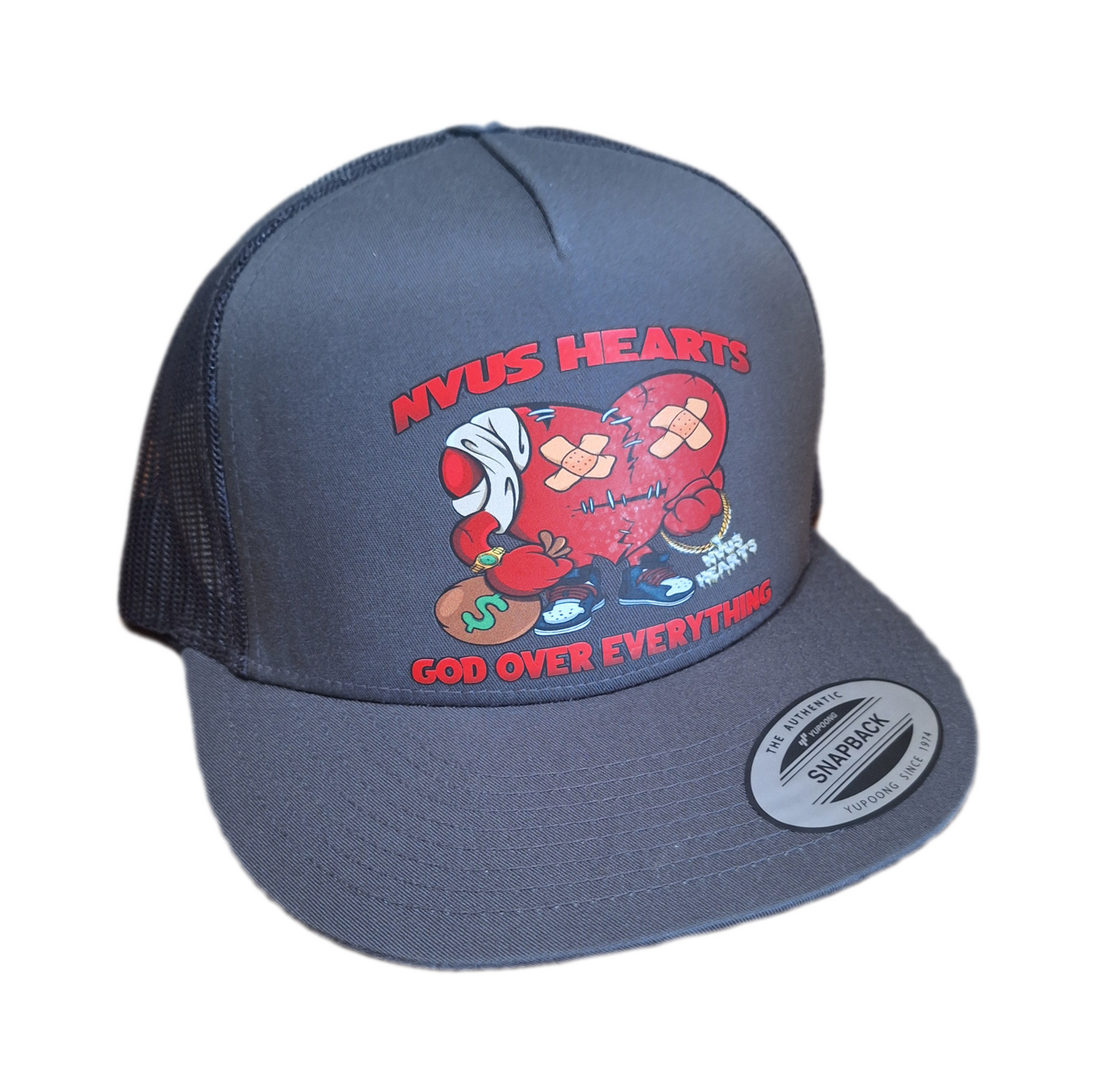 NVUS HEARTS Trucker hat snap back. Fast Free Shipping