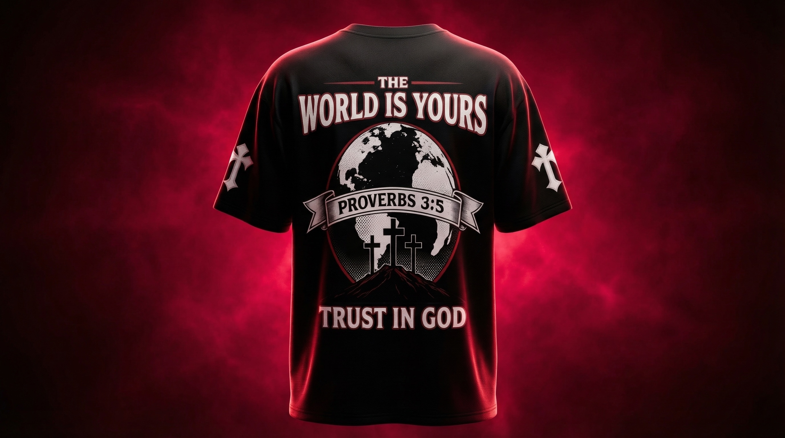 The World Is Yours — Back Design — Proverbs 3:5 Trust In God