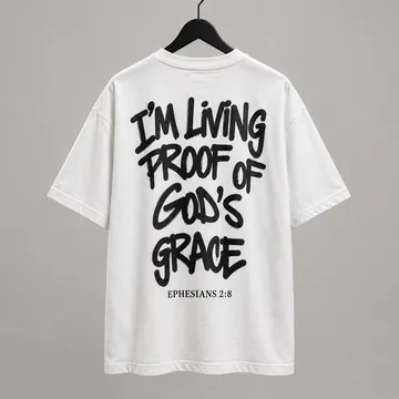 Living Proof tee in white, back