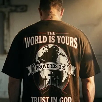 The World Is Yours tee, worn, back print
