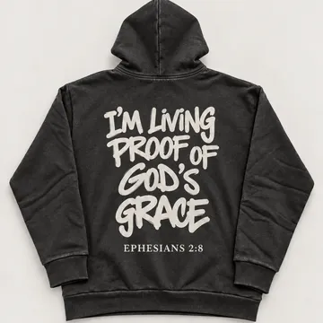 Living Proof Hoodie in faded black, back